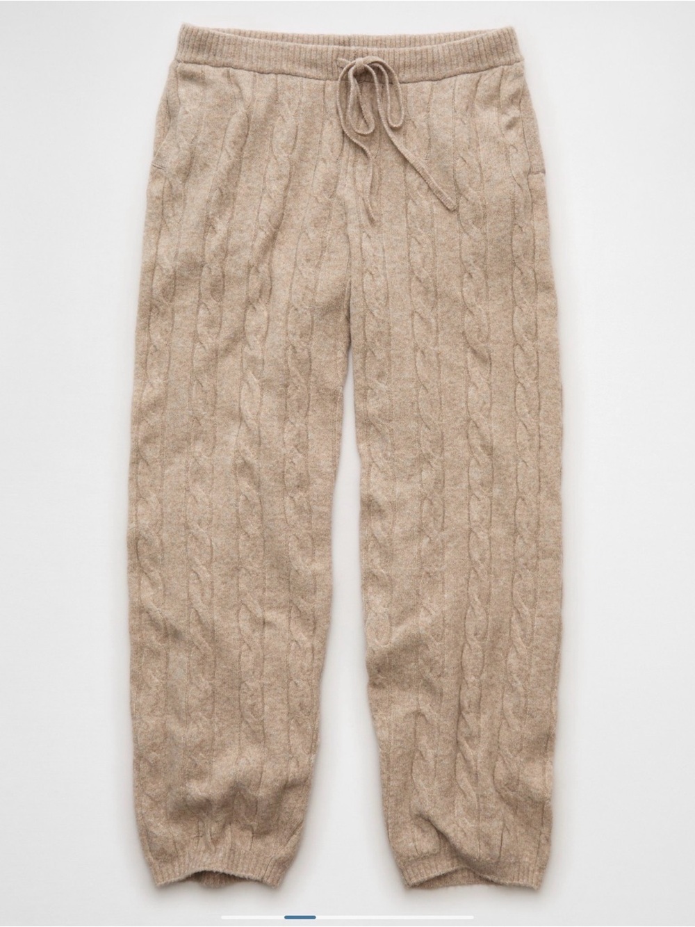 American Eagle Outfitters Beige Cable Knit Drawstring Pants - Picture 7 of 15
